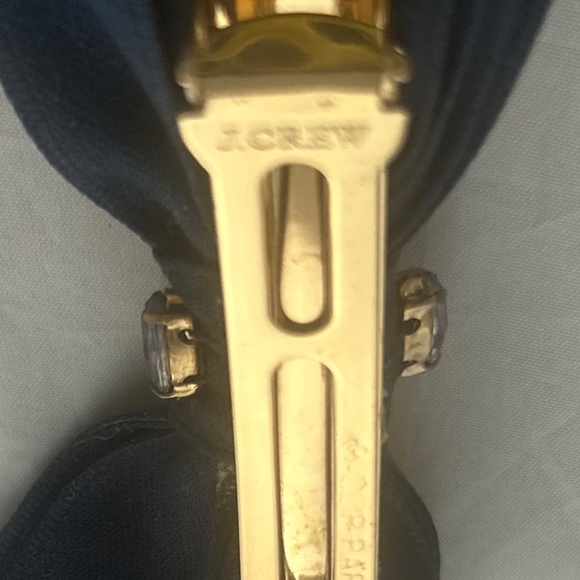 J. Crew Dark Navy Blue Embellished Bow Barrette (Never-Worn) - Picture 15 of 16